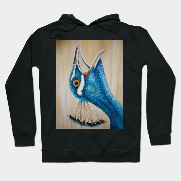 Hand Drawn Peacock Illustration Hoodie by dylanshelmerdine